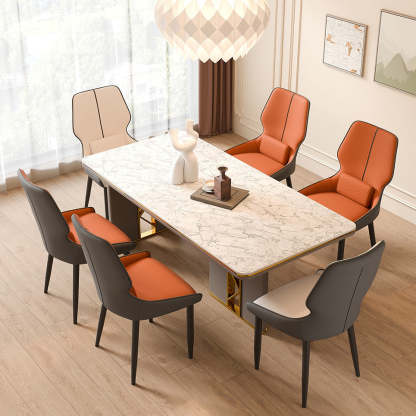 Luxury Leather Steel Dining Chair