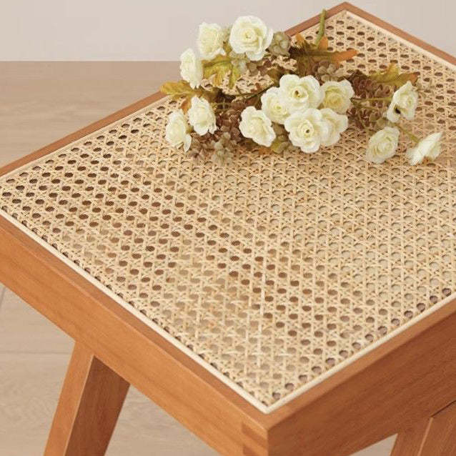 Minimalist Rattan Wood Low Stool