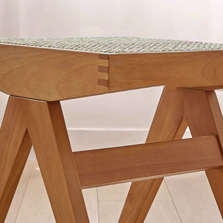 Minimalist Rattan Wood Low Stool