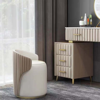 Minimalist Leather Vanity Stool