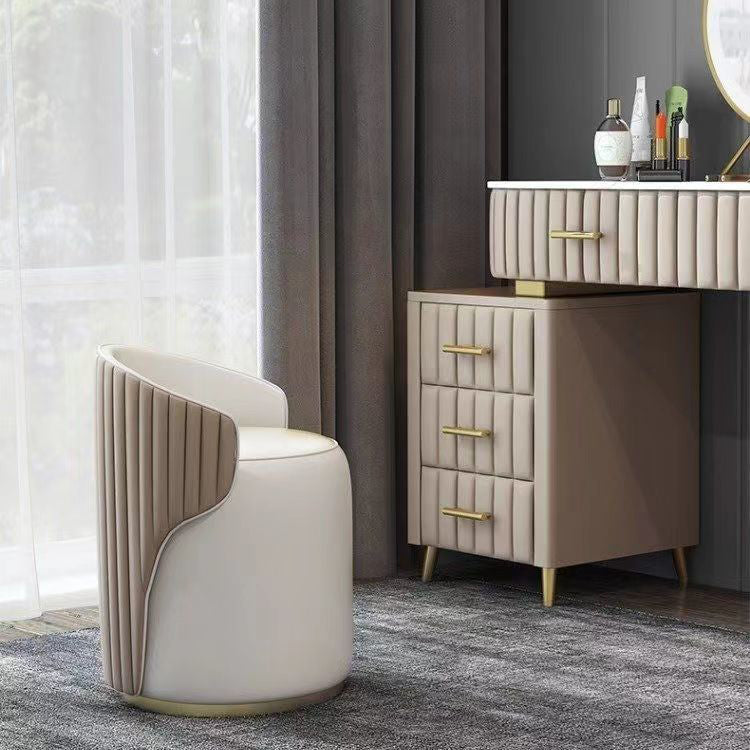 Minimalist Leather Vanity Stool