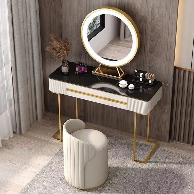 Minimalist Leather Vanity Stool