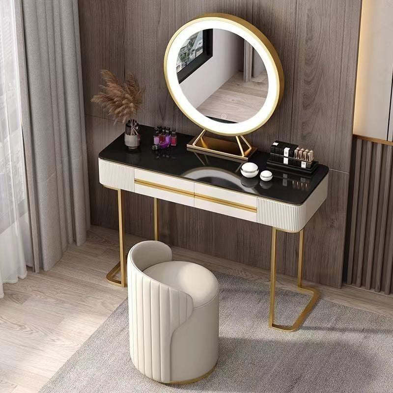 Minimalist Leather Vanity Stool