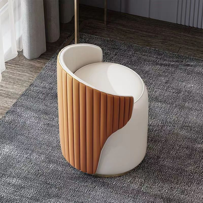 Minimalist Leather Vanity Stool