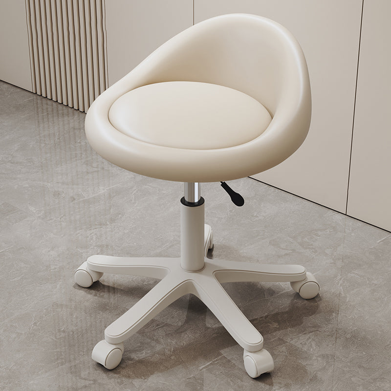 Minimalist Leather Movable Liftable Round Vanity Stool
