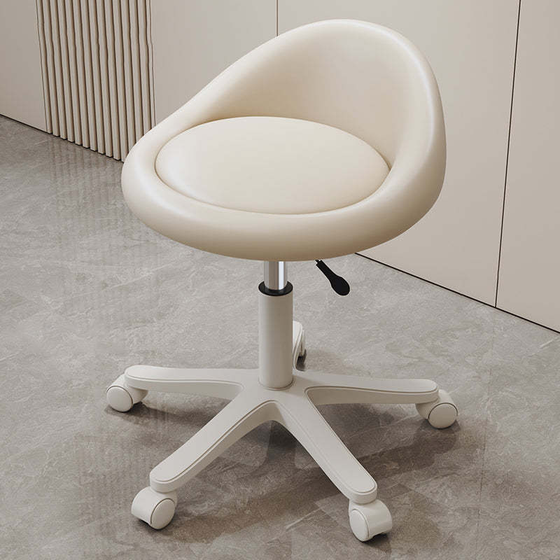 Minimalist Leather Movable Liftable Round Vanity Stool