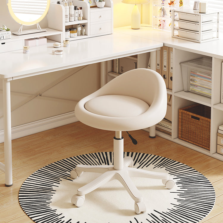 Minimalist Leather Movable Liftable Round Vanity Stool