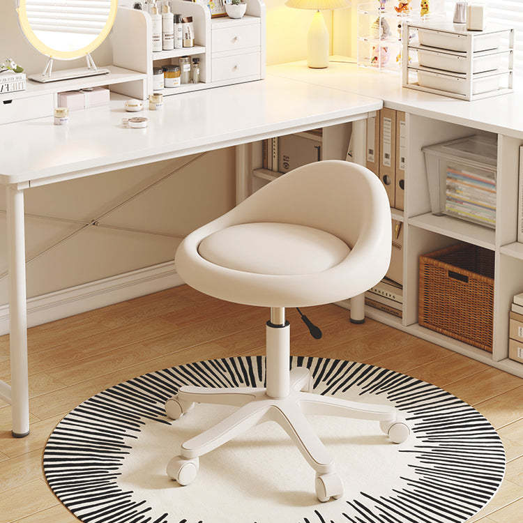 Minimalist Leather Movable Liftable Round Vanity Stool