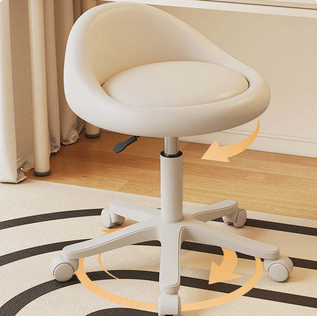 Minimalist Leather Movable Liftable Round Vanity Stool