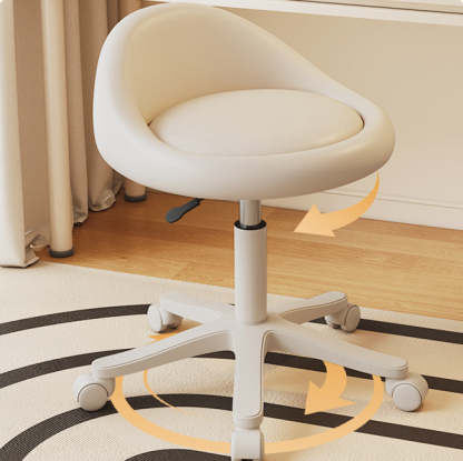 Minimalist Leather Movable Liftable Round Vanity Stool
