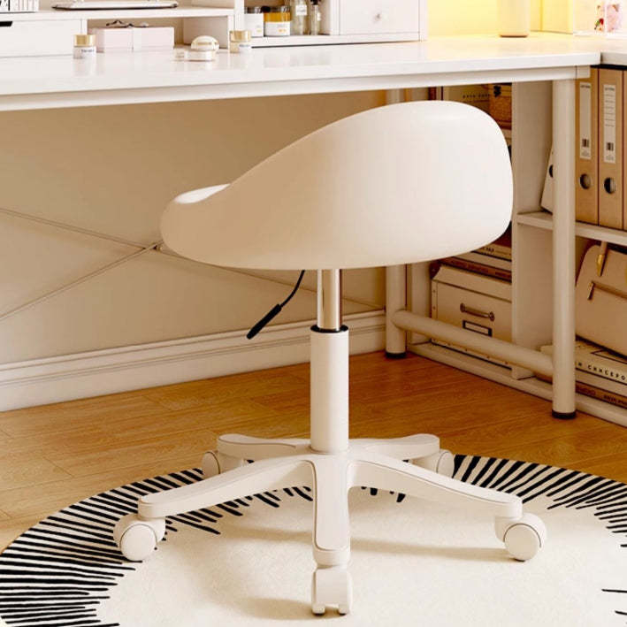 Minimalist Leather Movable Liftable Round Vanity Stool