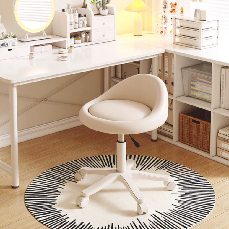 Minimalist Leather Movable Liftable Round Vanity Stool