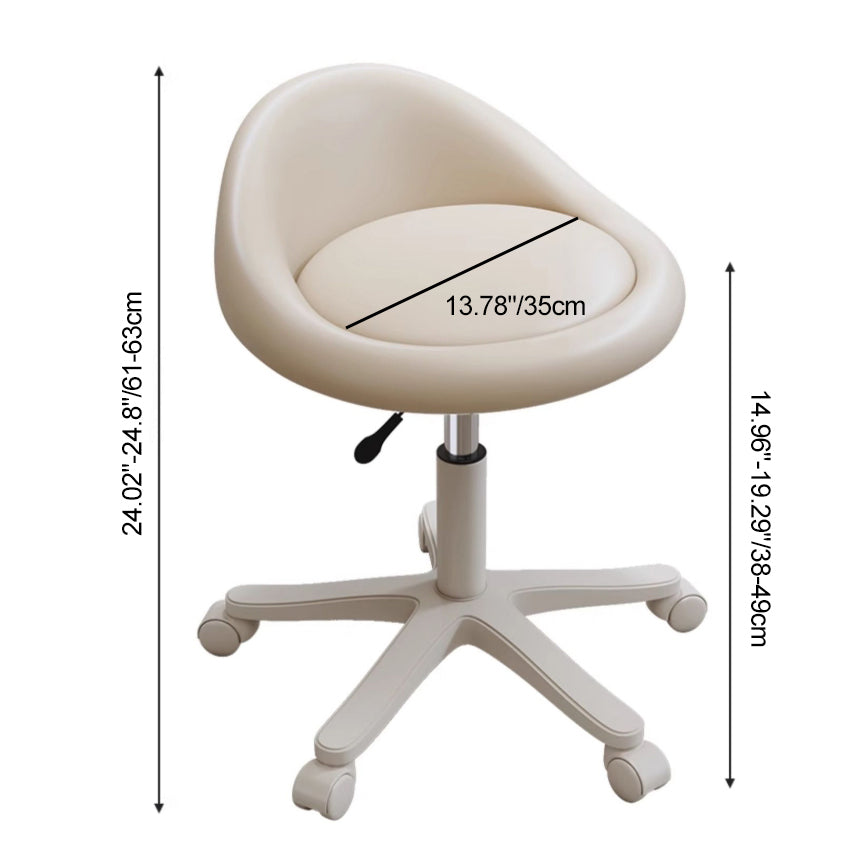 Minimalist Leather Movable Liftable Round Vanity Stool