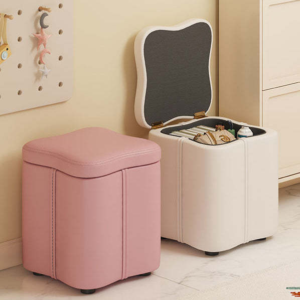Nordic Quad Flower Tech Fabric Vanity Stool — Orange