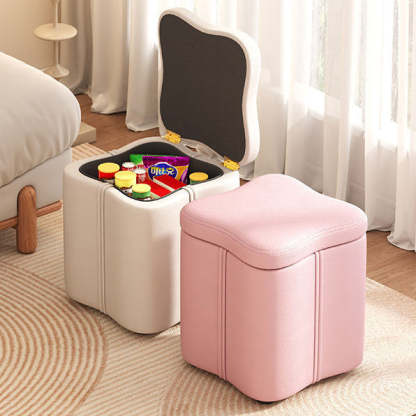 Nordic Quad Flower Tech Fabric Vanity Stool
