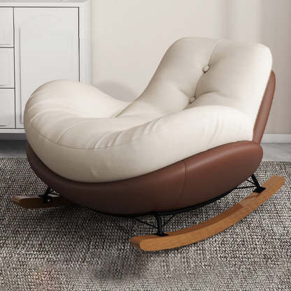 Contemporary Scandinavian Microsuede Iron Solid Wood Oval Square Curved Recliner Backrest Armrest Footrest For Living Room