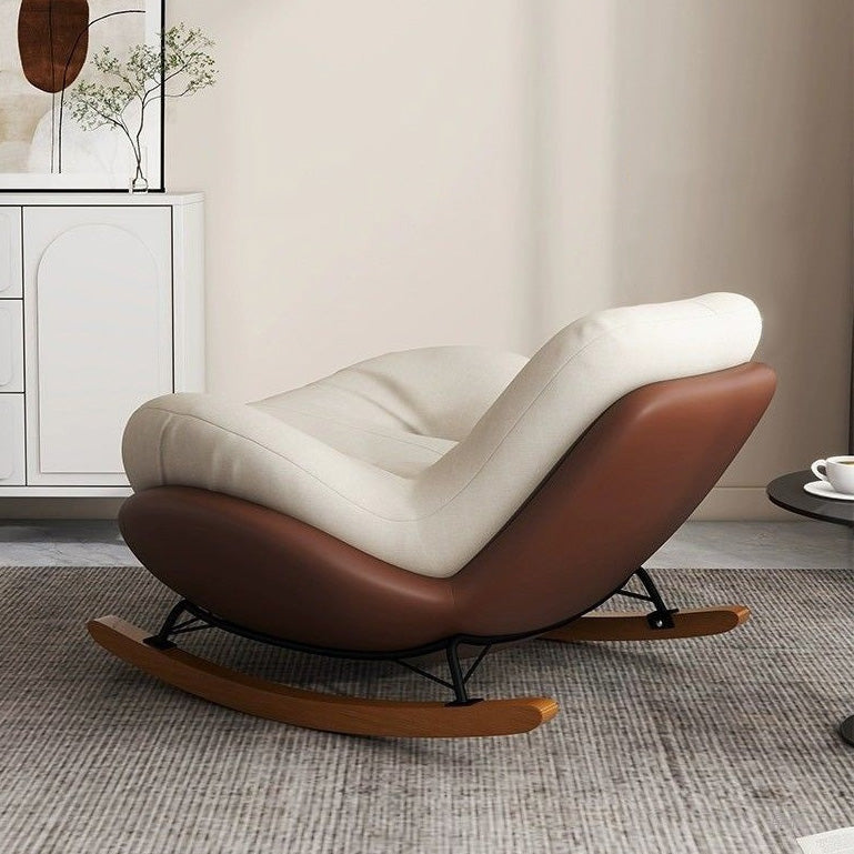 Contemporary Scandinavian Microsuede Iron Solid Wood Oval Square Curved Recliner Backrest Armrest Footrest For Living Room