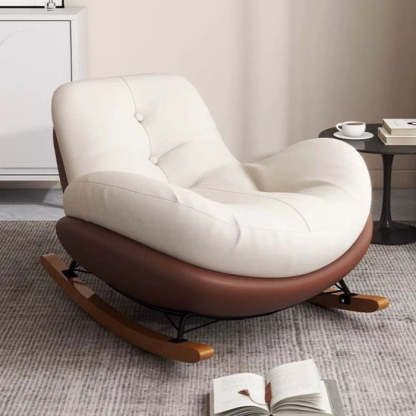 Contemporary Scandinavian Microsuede Iron Solid Wood Oval Square Curved Recliner Backrest Armrest Footrest For Living Room