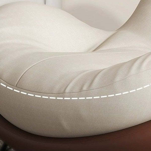 Contemporary Scandinavian Microsuede Iron Solid Wood Oval Square Curved Recliner Backrest Armrest Footrest For Living Room