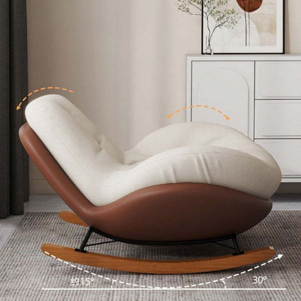 Contemporary Scandinavian Microsuede Iron Solid Wood Oval Square Curved Recliner Backrest Armrest Footrest For Living Room