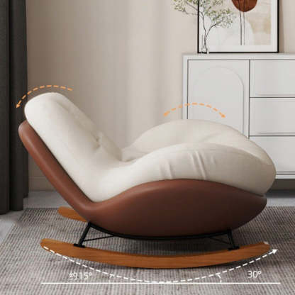 Contemporary Scandinavian Microsuede Iron Solid Wood Oval Square Curved Recliner Backrest Armrest Footrest For Living Room