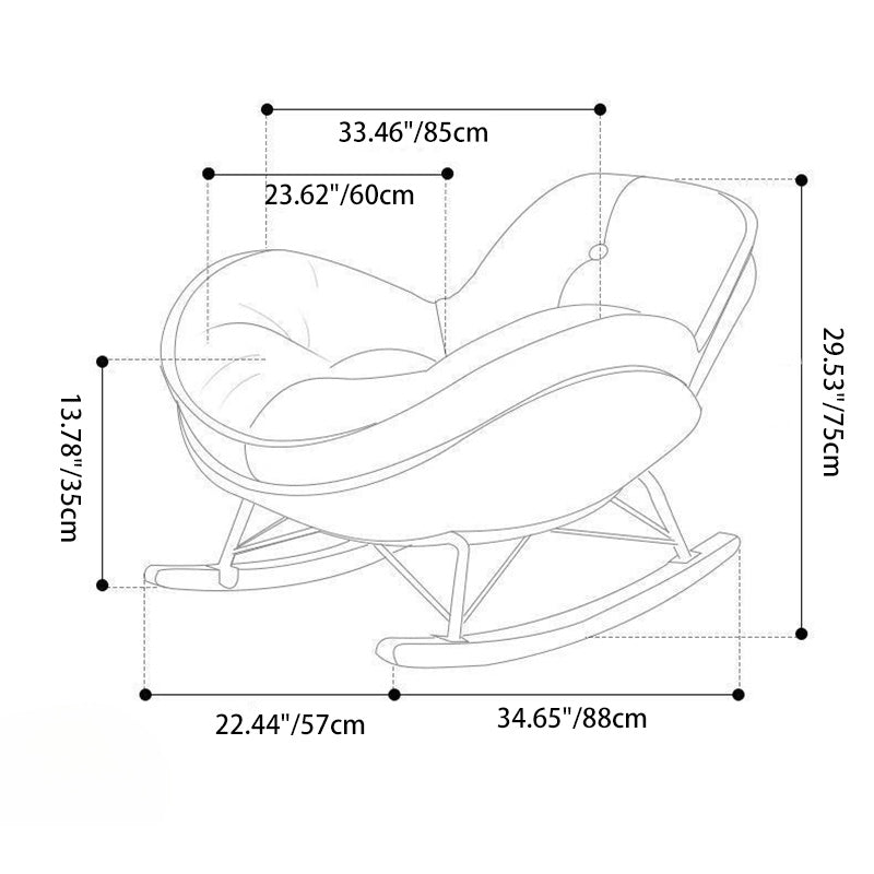 Contemporary Scandinavian Microsuede Iron Solid Wood Oval Square Curved Recliner Backrest Armrest Footrest For Living Room