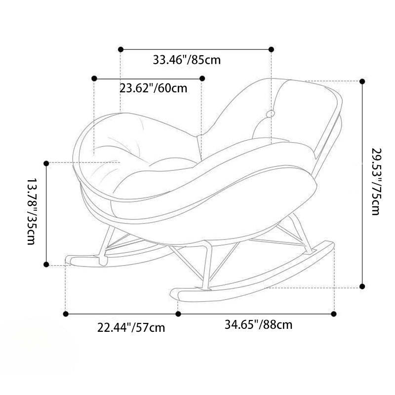 Contemporary Scandinavian Microsuede Iron Solid Wood Oval Square Curved Recliner Backrest Armrest Footrest For Living Room