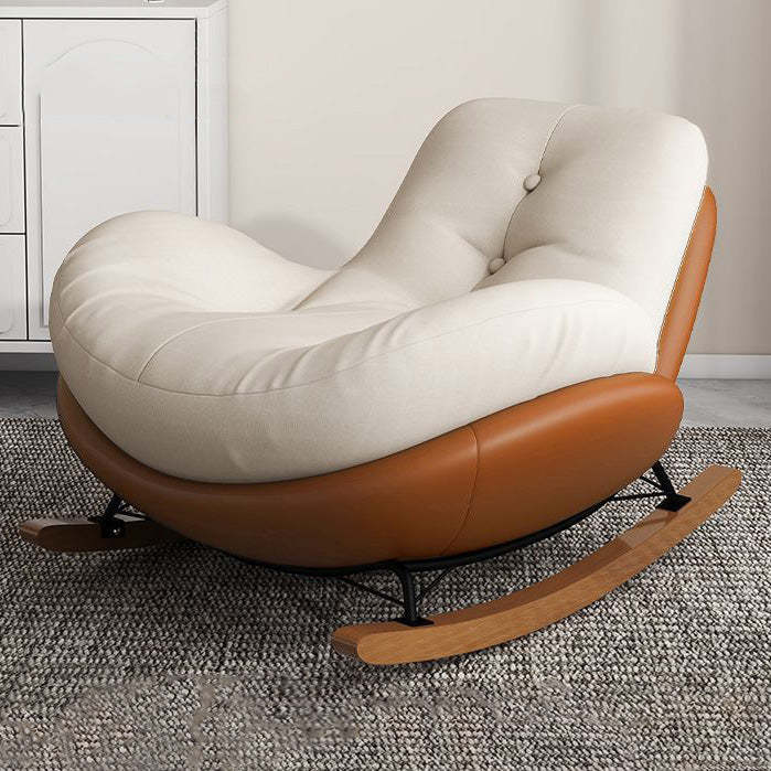 Contemporary Scandinavian Microsuede Iron Solid Wood Oval Square Curved Recliner Backrest Armrest Footrest For Living Room