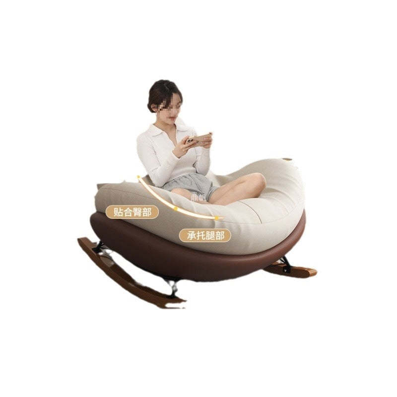 Contemporary Scandinavian Microsuede Iron Solid Wood Oval Square Curved Recliner Backrest Armrest Footrest For Living Room