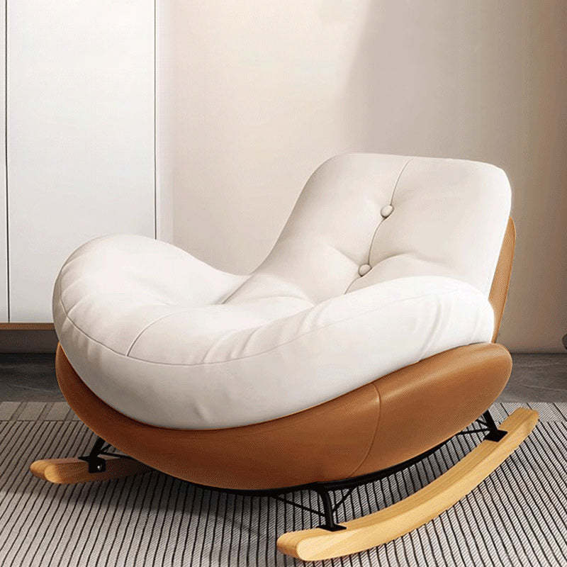 Contemporary Scandinavian Microsuede Iron Solid Wood Oval Square Curved Recliner Backrest Armrest Footrest For Living Room