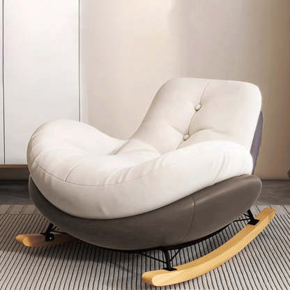 Contemporary Scandinavian Microsuede Iron Solid Wood Oval Square Curved Recliner Backrest Armrest Footrest For Living Room