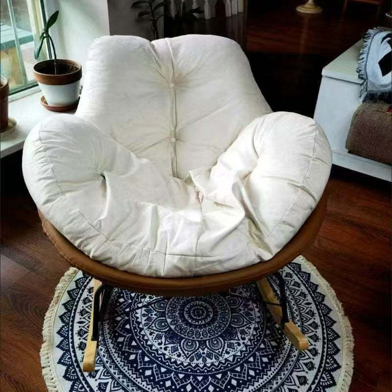 Contemporary Scandinavian Microsuede Iron Solid Wood Oval Square Curved Recliner Backrest Armrest Footrest For Living Room