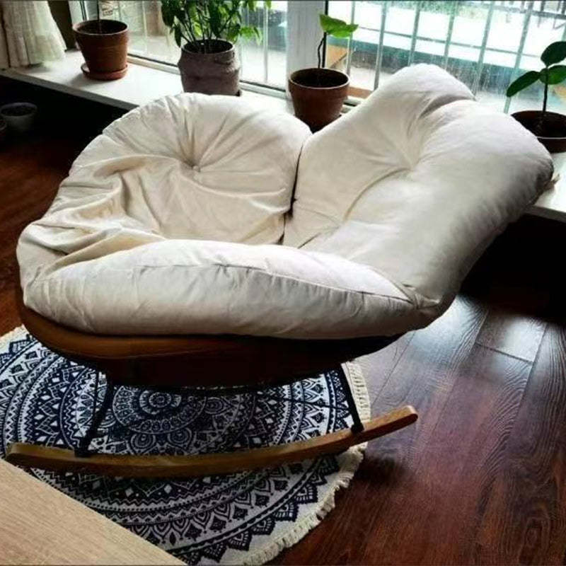 Contemporary Scandinavian Microsuede Iron Solid Wood Oval Square Curved Recliner Backrest Armrest Footrest For Living Room