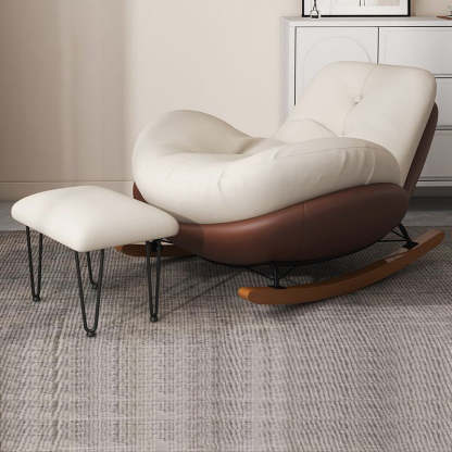 Contemporary Scandinavian Microsuede Iron Solid Wood Oval Square Curved Recliner Backrest Armrest Footrest For Living Room