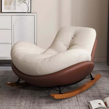 Contemporary Scandinavian Microsuede Iron Solid Wood Oval Square Curved Recliner Backrest Armrest Footrest For Living Room