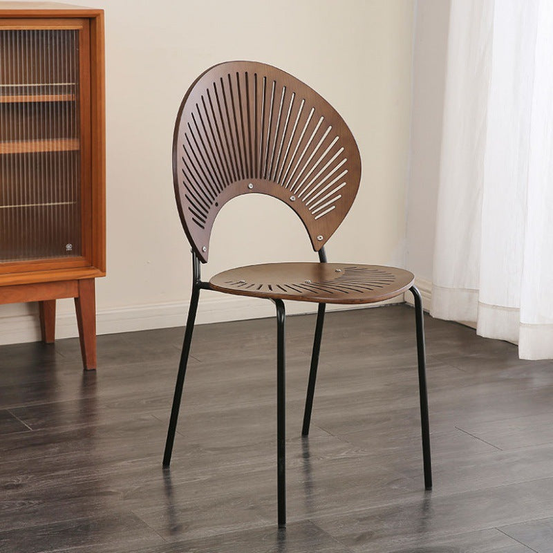 Nordic Shell Solid Wood Steel Dining Chair