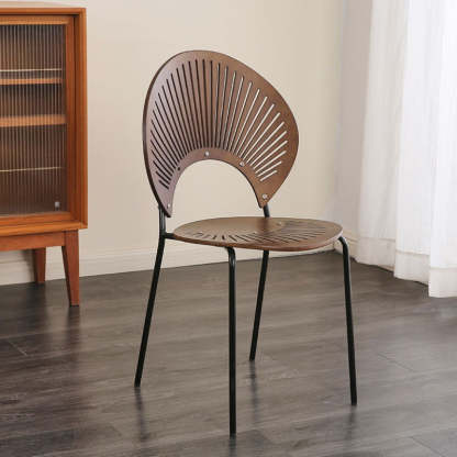 Nordic Shell Solid Wood Steel Dining Chair