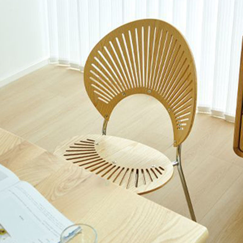 Nordic Shell Solid Wood Steel Dining Chair