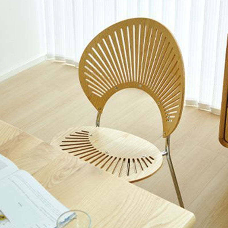 Nordic Shell Solid Wood Steel Dining Chair