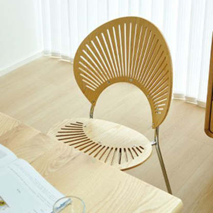 Nordic Shell Solid Wood Steel Dining Chair
