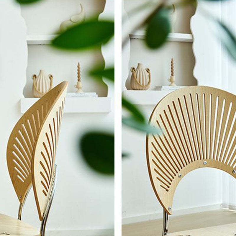 Nordic Shell Solid Wood Steel Dining Chair