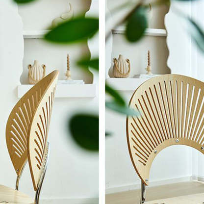 Nordic Shell Solid Wood Steel Dining Chair