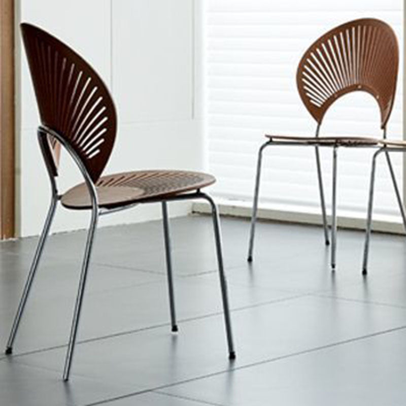 Nordic Shell Solid Wood Steel Dining Chair