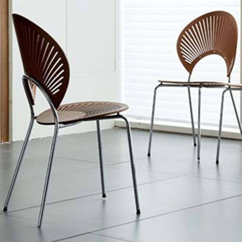 Nordic Shell Solid Wood Steel Dining Chair