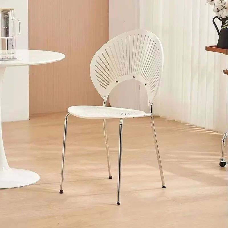 Nordic Shell Solid Wood Steel Dining Chair