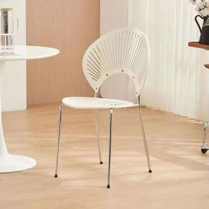 Nordic Shell Solid Wood Steel Dining Chair