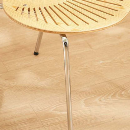 Nordic Shell Solid Wood Steel Dining Chair — Walnut Color - Black Legs