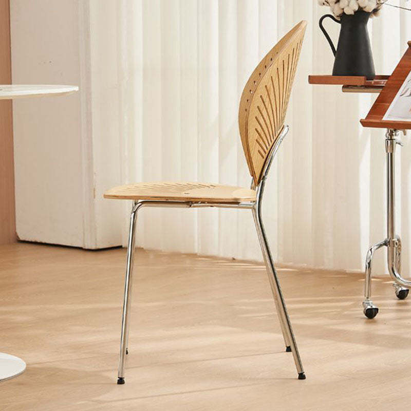 Nordic Shell Solid Wood Steel Dining Chair