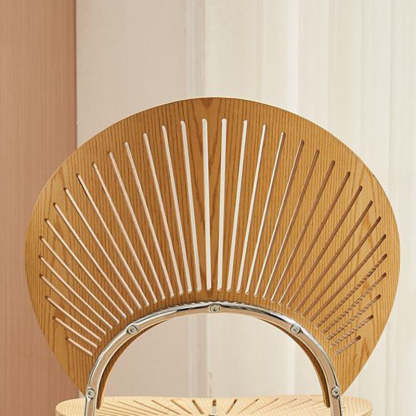 Nordic Shell Solid Wood Steel Dining Chair