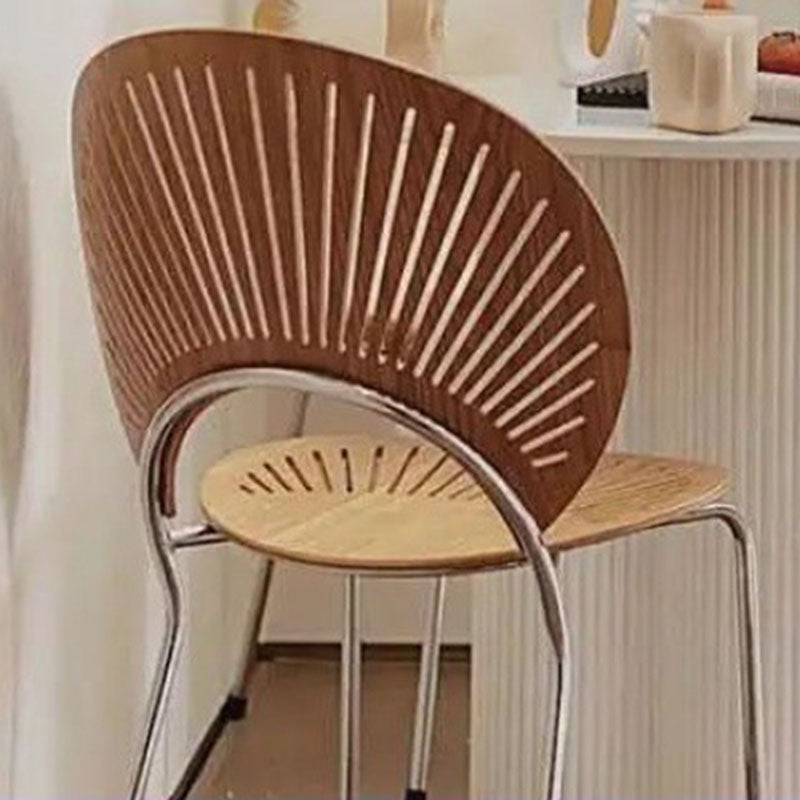 Nordic Shell Solid Wood Steel Dining Chair